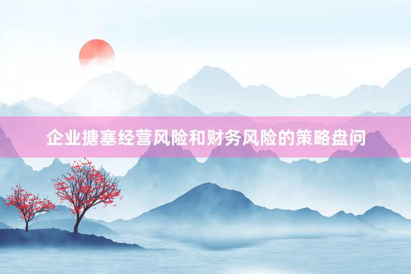 企业搪塞经营风险和财务风险的策略盘问