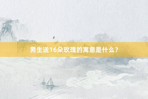 男生送16朵玫瑰的寓意是什么？